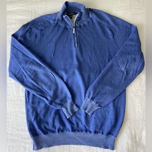 Size L Saks Fifth Avenue Blue Quarter Zip Sweater
